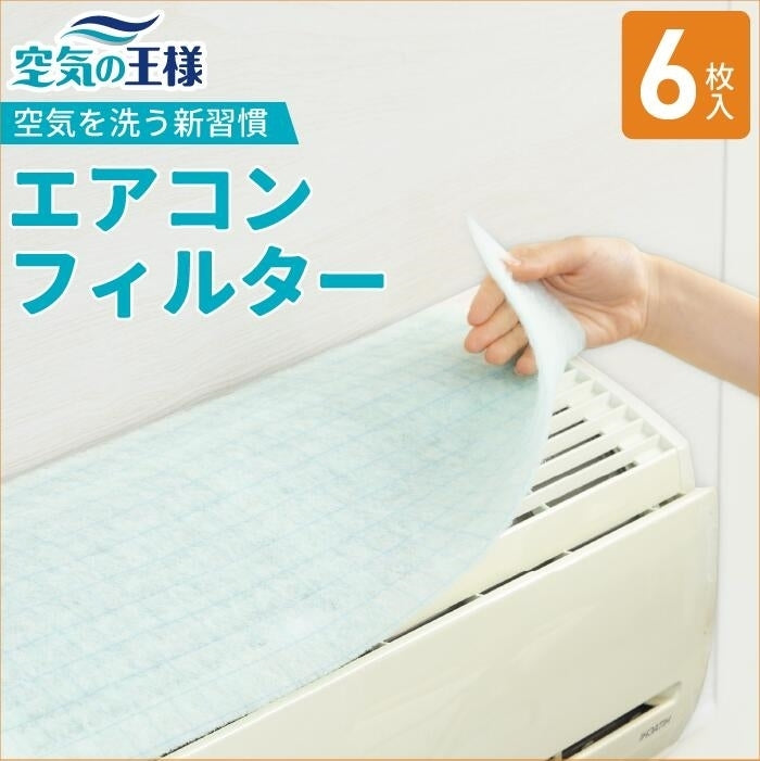 抗菌エアコンフィルター【家庭用】380mm×800mm 6枚入り