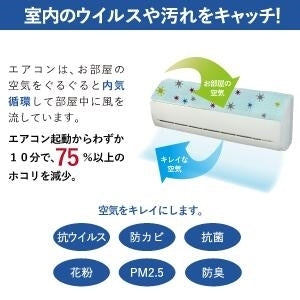 抗菌エアコンフィルター 天井埋込エアコン用 【Lサイズ 】600mm×800mm 6枚入
