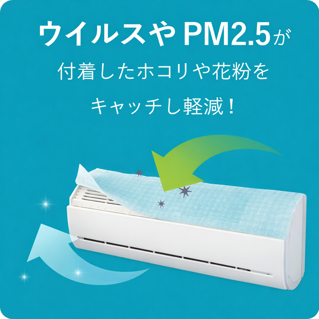 抗菌エアコンフィルター 天井埋込エアコン用  【Mサイズ 】600mm×600mm 6枚入