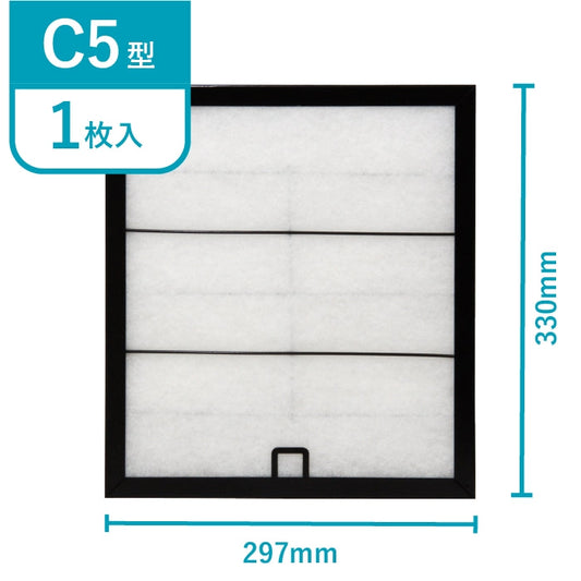 レンジフードフィルタースタートセット　交換用フィルター2枚付き　専用取付枠「C5」サイズ　大きさ：ヨコ297mm x タテ330mm