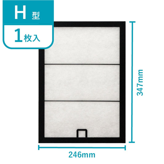 レンジフードフィルタースタートセット　交換用フィルター2枚付き　専用取付枠「H」サイズ　大きさ：ヨコ246mm x タテ347mm