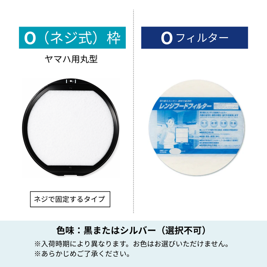 レンジフードフィルター スタートセット 交換用フィルター付き 専用取付枠「O (ネジ式)」サイズ　大きさ：丸型Φ246mm