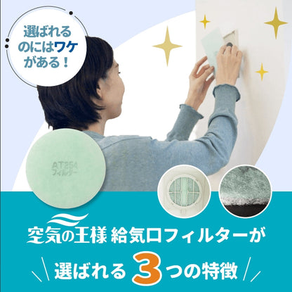 給気口グリル用【AT254】フィルター「QA2」サイズ　20枚入り　大きさ：ヨコ140mm x タテ140mm　厚さ：8mm