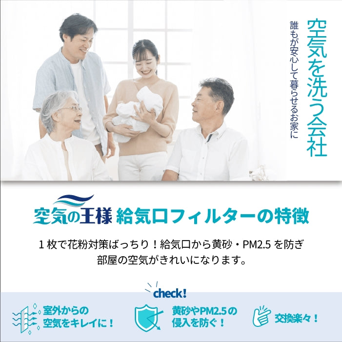 給気口グリル用【AT254】フィルター「QN5」サイズ　20枚入り　大きさ：ヨコ200 x タテ190mm　厚さ：15mm　給気連動シャッター
八角変形　上辺凹あり　