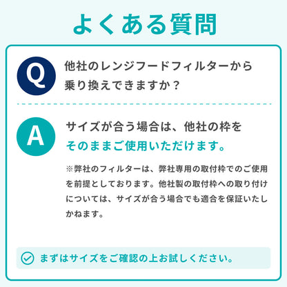 レンジフードフィルター スタートセット 交換用フィルター付き 専用取付枠「S10」サイズ　大きさ：ヨコ372mm x タテ382mm