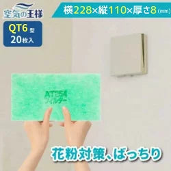 用于进气口格栅的【AT254】过滤器“QT6”尺寸 20片装 尺寸：横228mm x 竖110mm 厚度：15mm 适用于Pitapane