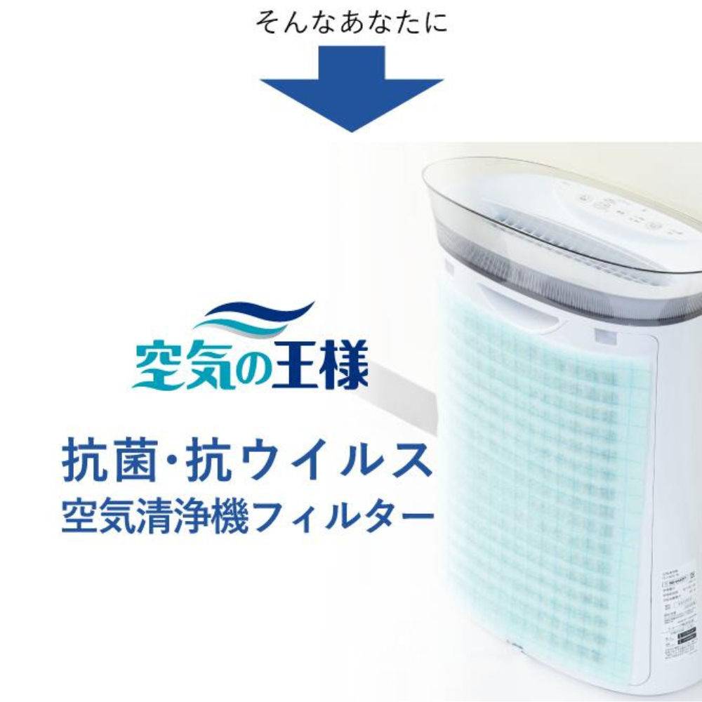 空気清浄機フィルター 350mm × 550mm 2枚入 空気の王様 抗菌 抗ウイルス 空気清浄機用 フィルター ウイルス PM2.5 ホコリ 防カビ 花粉 防臭 消臭 カビ 虫 日本製 フィルター専門店 AT254 フィルター ファン 掃除 清掃 エアコン 空気洗浄機 交換